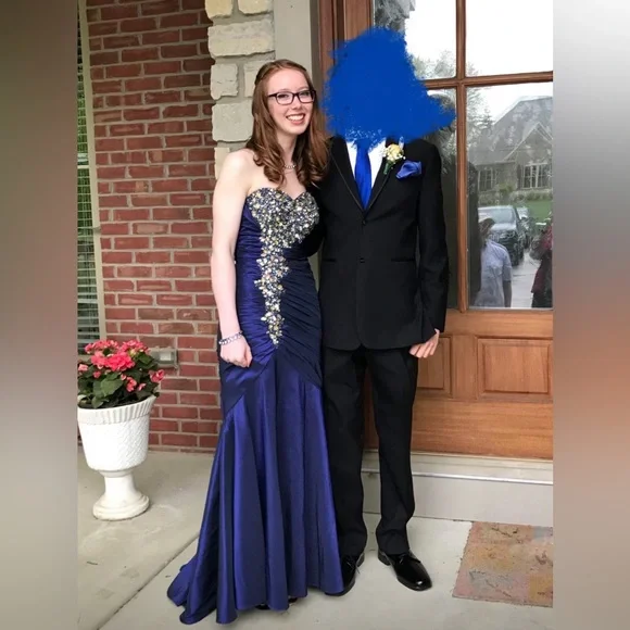 satin light blue prom dress Short Backless Sky Blue Satin Prom Dresses, Light Blue Open Back Satin –  jbydress main image 1